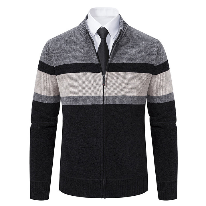 Men's cardigan with textured design and high-collar Lisslune