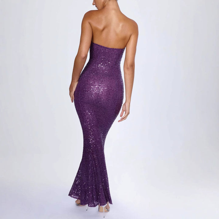 Women's Glamorous Evening Dress with Figure-Hugging Cut and Shimmering Sequins Lisslune