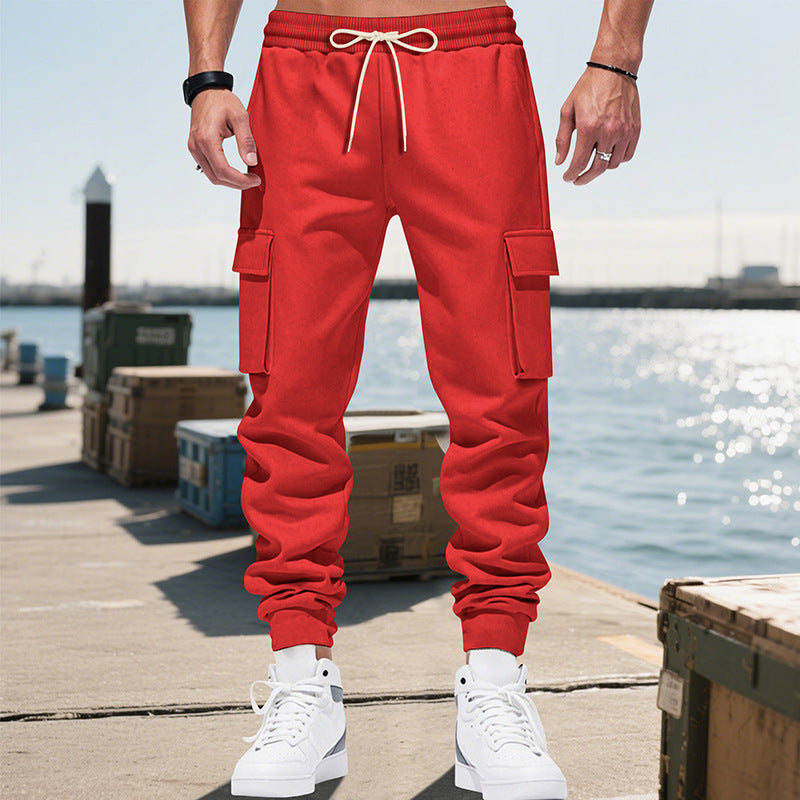Men's cargo joggers with elastic waistband and practical side pockets Lisslune 1760051045
