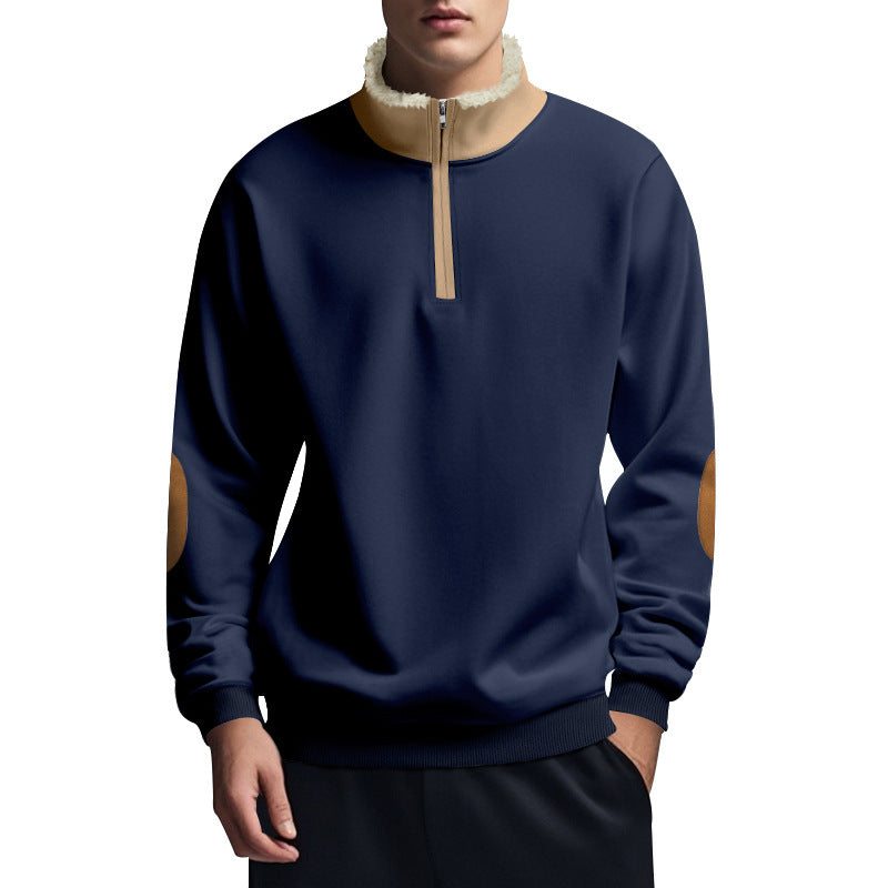 Men's Functional Hooded Sweatshirt with Half Zipper and Soft Lining Lisslune