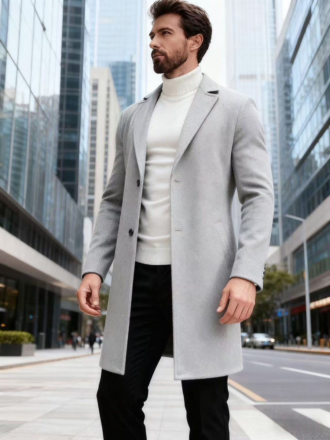 Men's elegant wool coat Lisslune