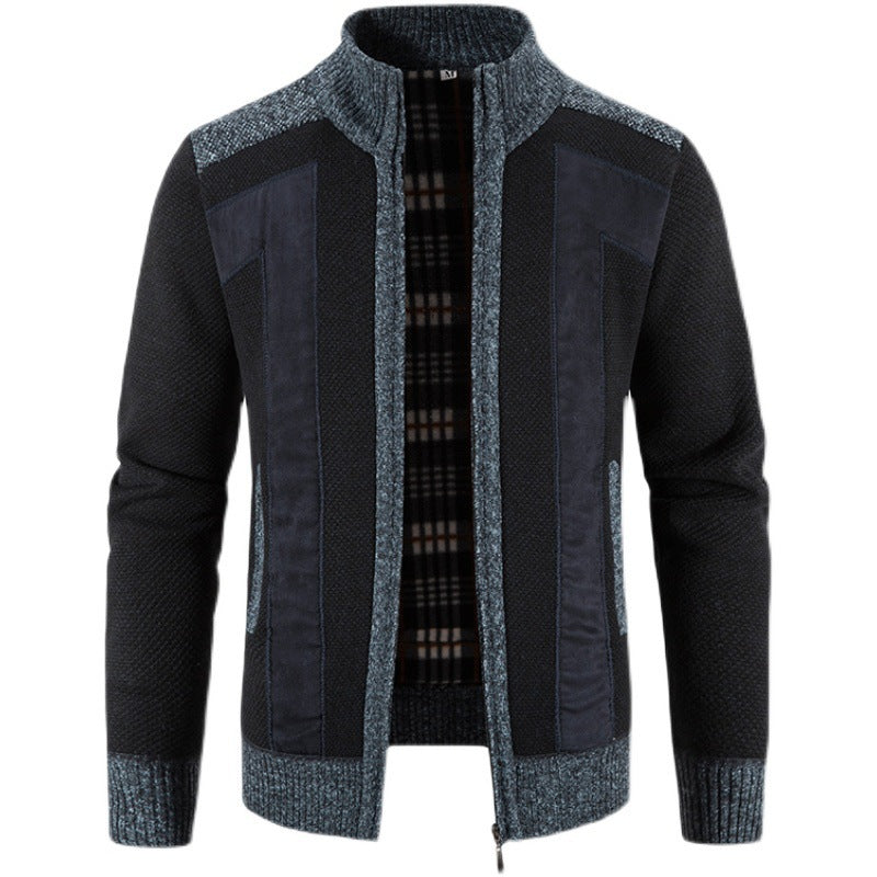Men's fashionable cardigan with unique cut and hidden zipper Lisslune