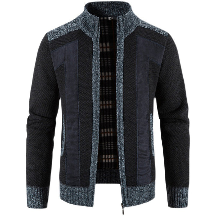 Men's fashionable cardigan with unique cut and hidden zipper Lisslune