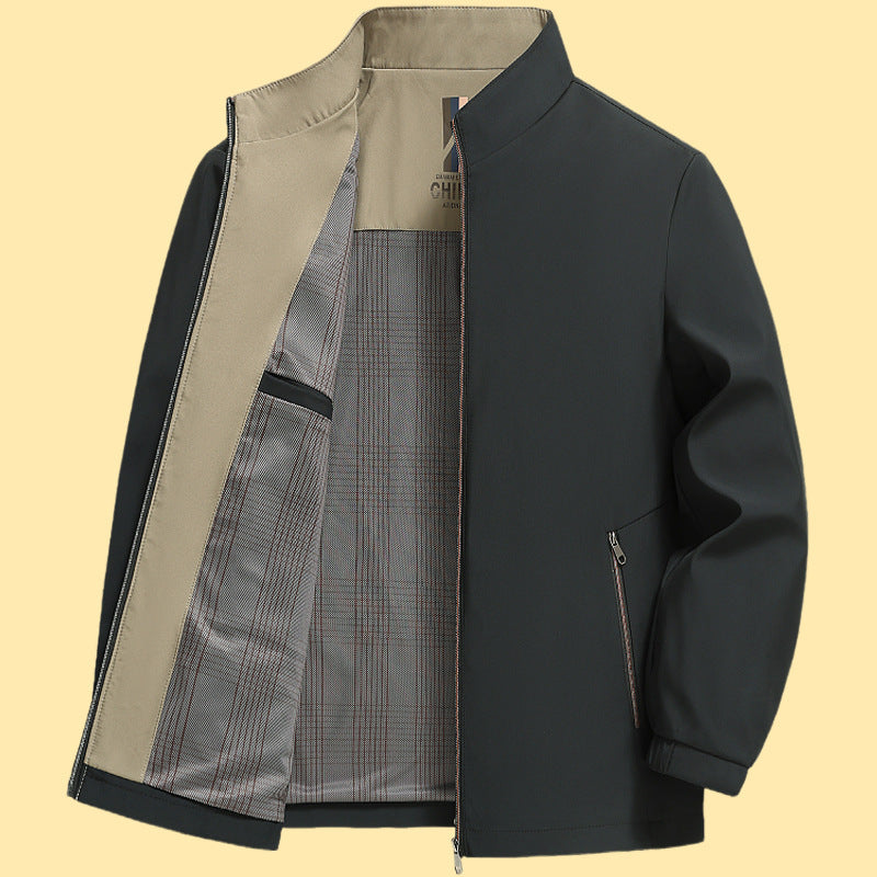 Men's elegant leisure jacket with stand-up collar Lisslune
