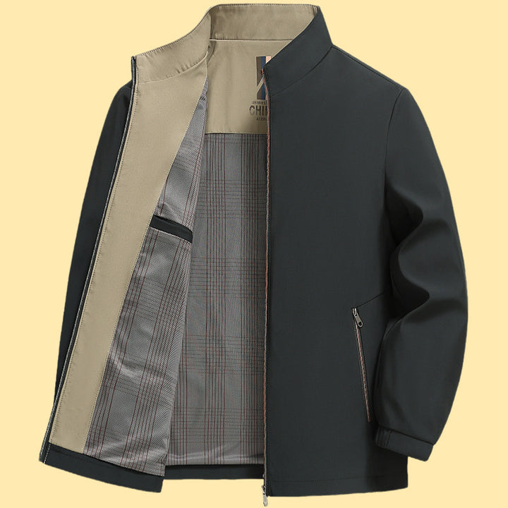 Men's elegant leisure jacket with stand-up collar Lisslune