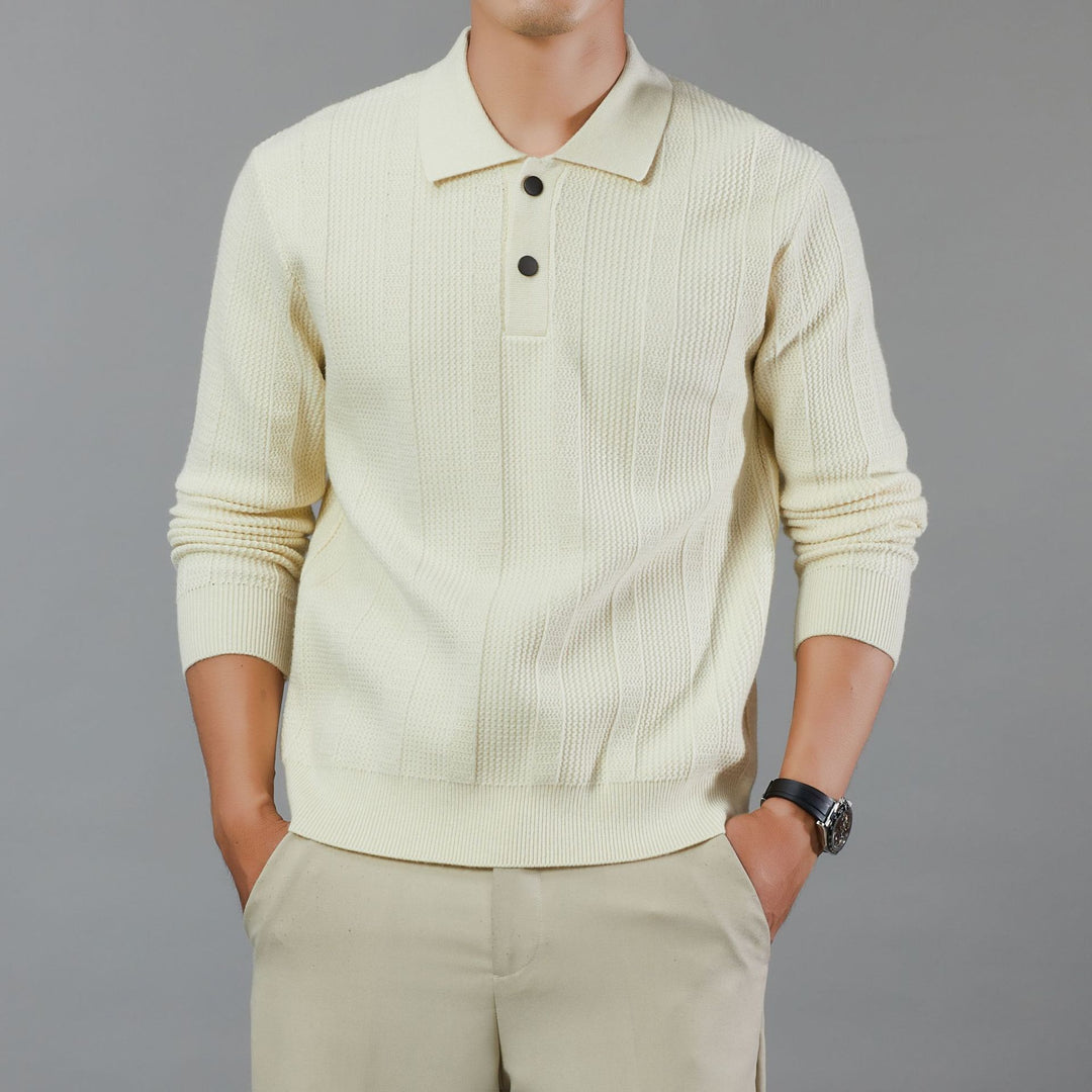 Men's Stylish Knit Sweater with Modern Collar Lisslune