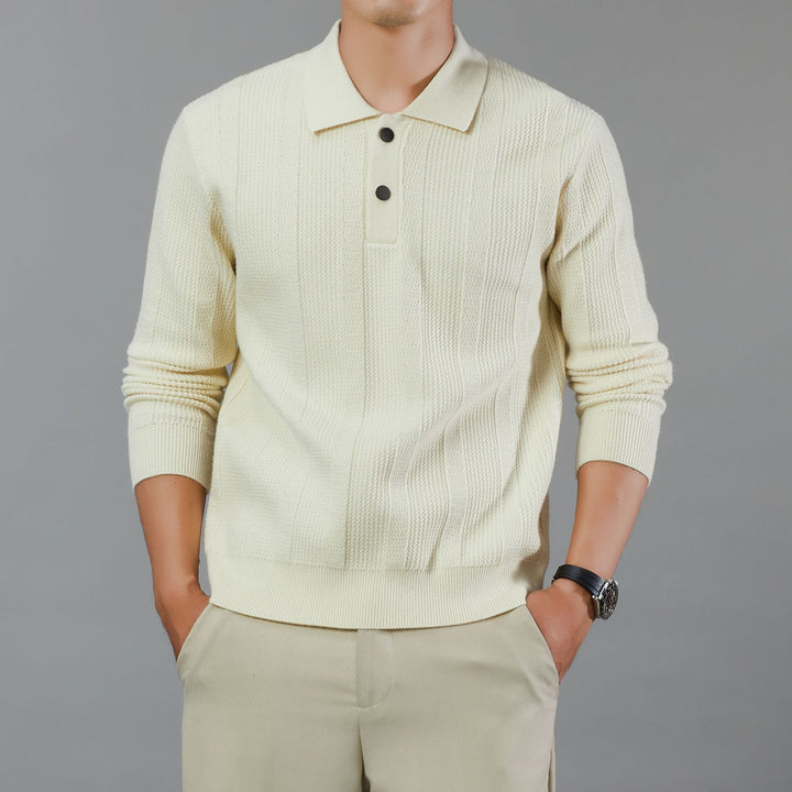Men's Stylish Knit Sweater with Modern Collar Lisslune