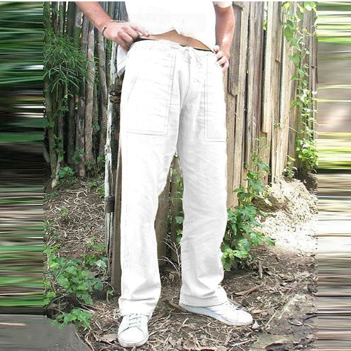 Men's casual leisure pants with practical drawstring and deep pockets Lisslune