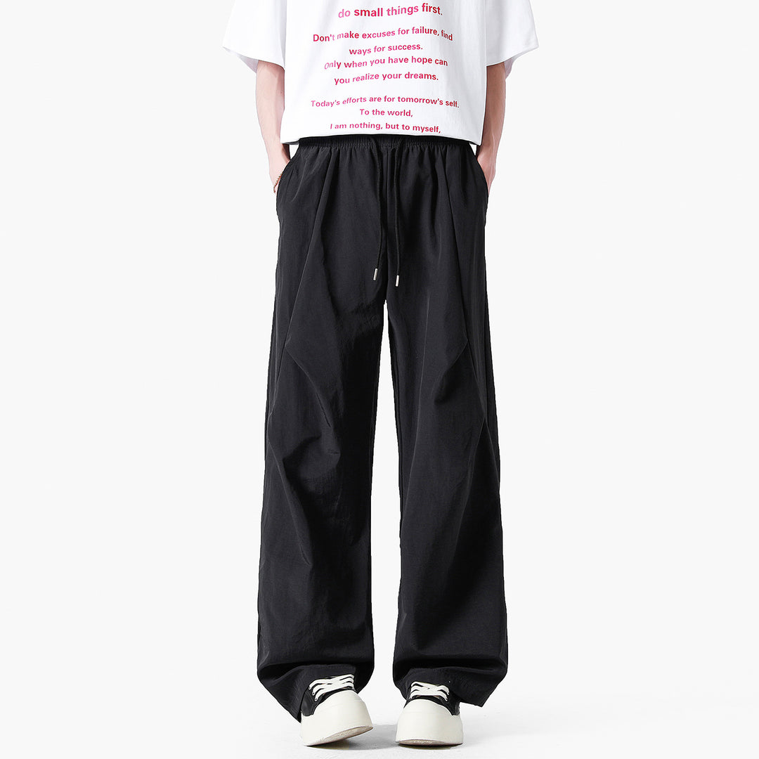 Unisex elegant leisure pants with high waist and loose fit Lisslune