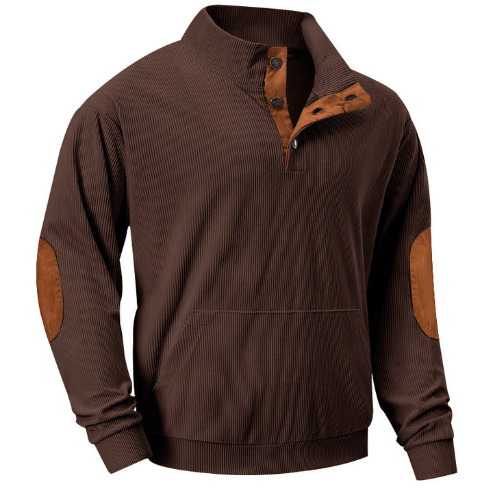 Men's cozy hoodie with fashionable synthetic leather details and high-quality cotton Lisslune