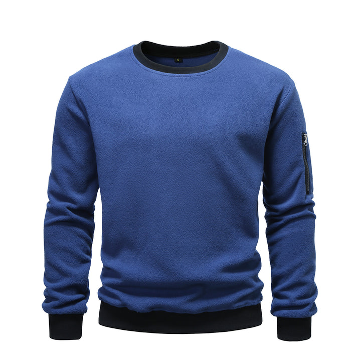Men's cozy fleece pullover with zip pocket Lisslune