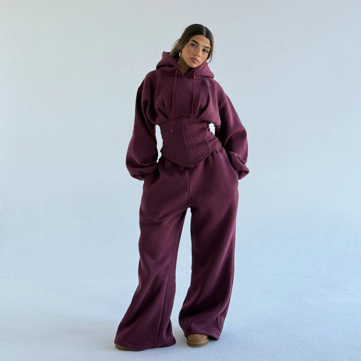 Women's Oversized Hoodie and Wide Pants Set Lisslune