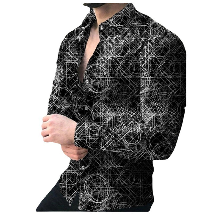Men's long-sleeve shirt with modern technology design Lisslune