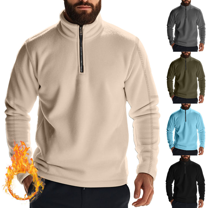Men's Fleece Pullover with Stand-up Collar Lisslune