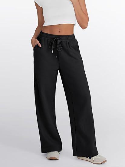 Women's loose leisure pants with elastic waistband and functional side pockets Lisslune