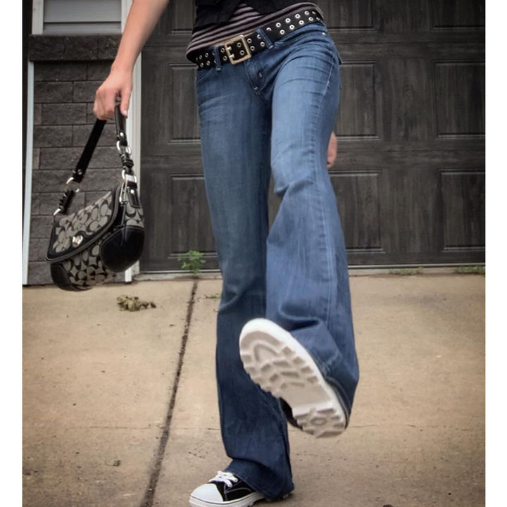 Ladies Bootcut Jeans with playful fringe trim Lisslune