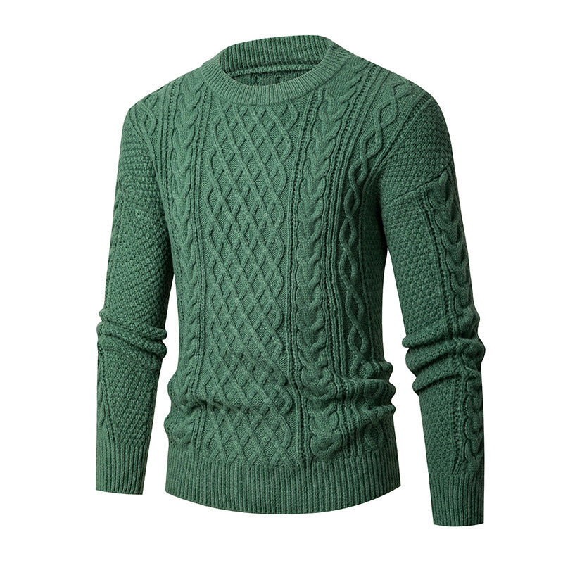 Men's chunky knit sweater with fashionable cable pattern Lisslune