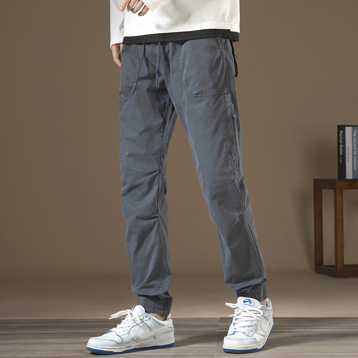 Men's cargo pants with elastic waistband and practical side pockets Lisslune