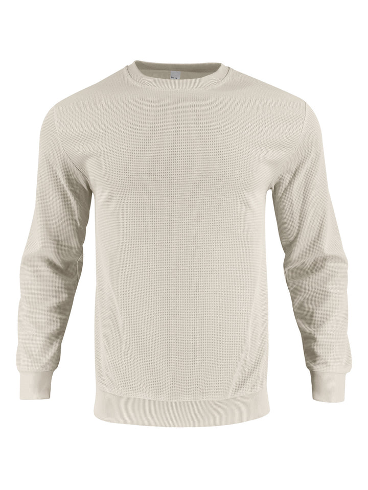 Men's stylish textured sweatshirt with round neck and elastic cuffs Lisslune