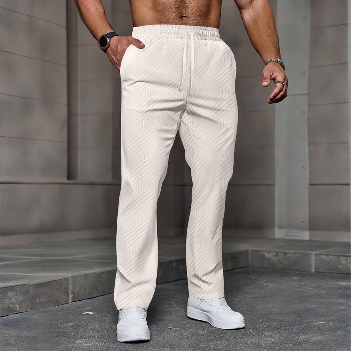 Men's comfortable sports jogging pants with elastic waistband and textured design Lisslune