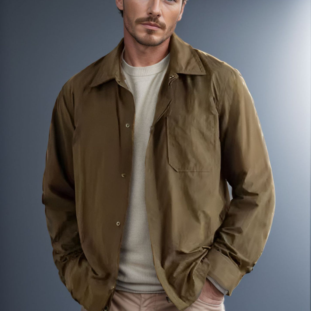 Men's versatile shirt blouse with patch pocket and stylish collar Lisslune