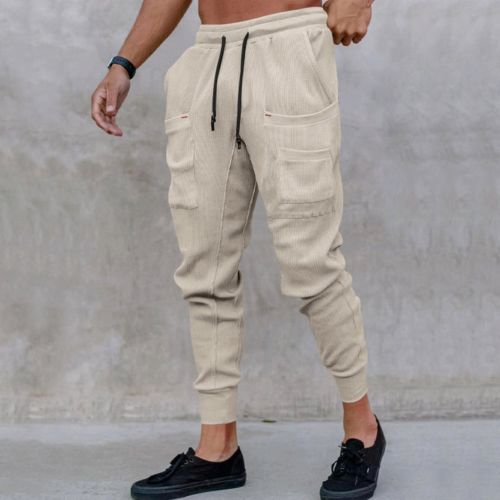 Men's Comfortable Cargo Pants made of breathable ribbed material with practical pockets Lisslune