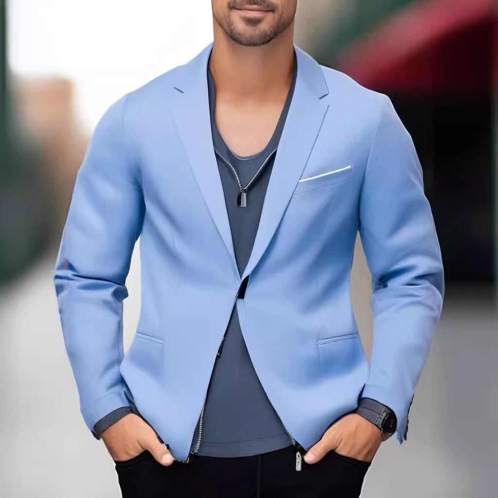 Men's elegant and stylish blazer with contrasting colored lapel Lisslune