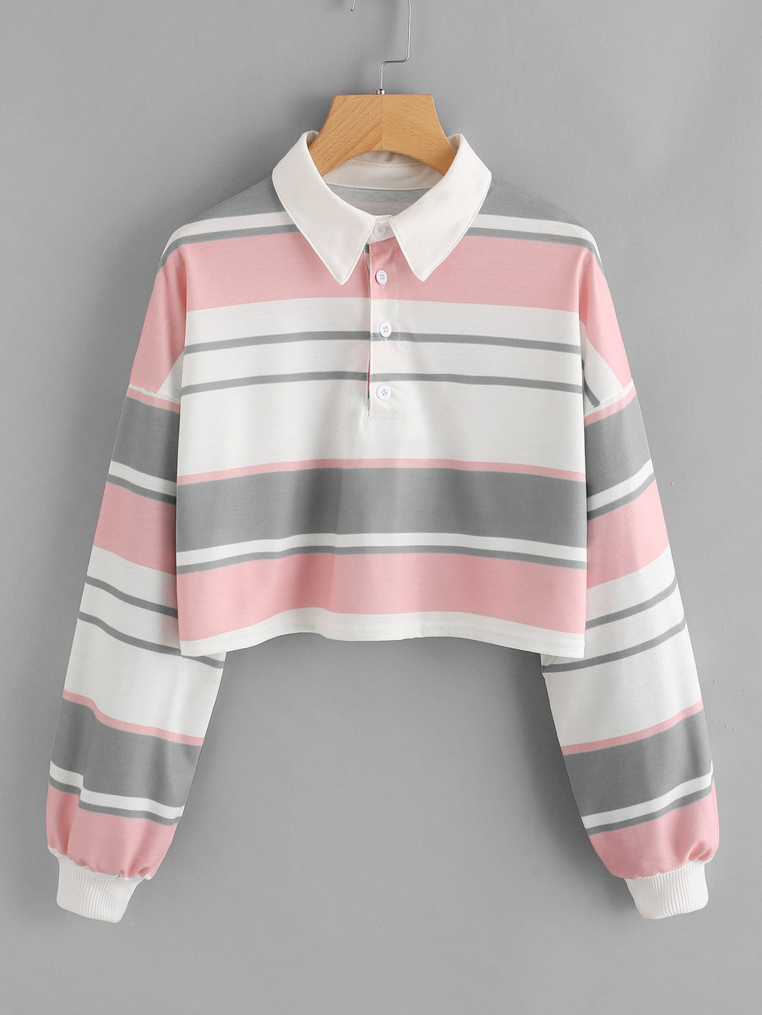 Women's polo shirt in a casual crop design with a stylish color block pattern Lisslune
