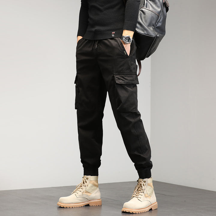 Men's cargo pants with elastic waistband and practical side pockets Lisslune