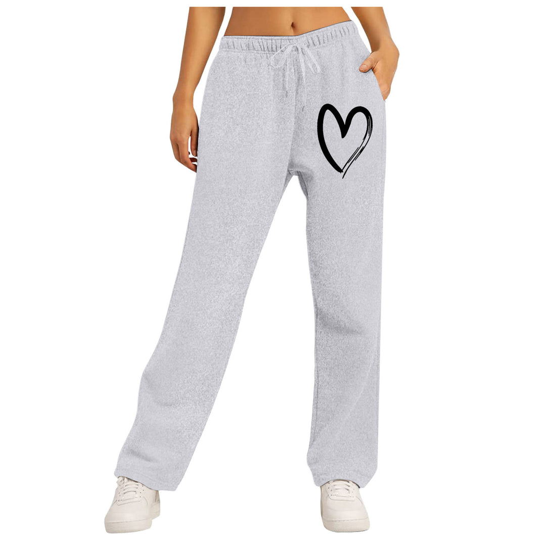 Ladies leisure pants with unique heart design and elastic waistband Lisslune
