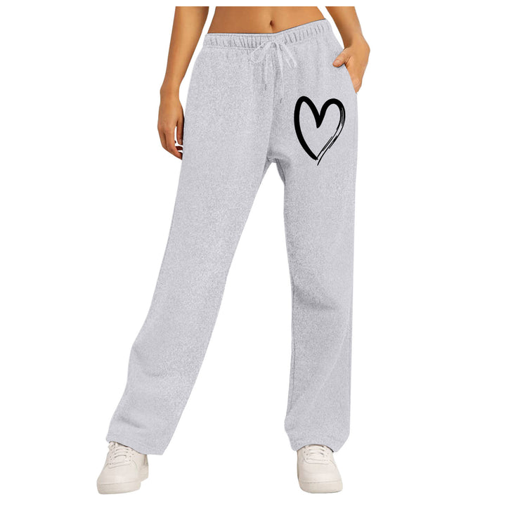 Ladies leisure pants with unique heart design and elastic waistband Lisslune