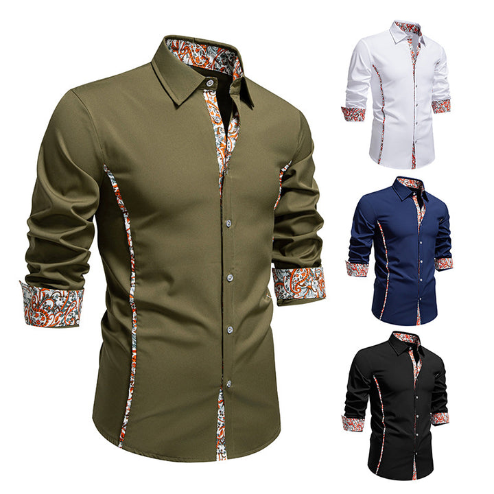 Men's long sleeve shirt with floral design and modern cut Lisslune