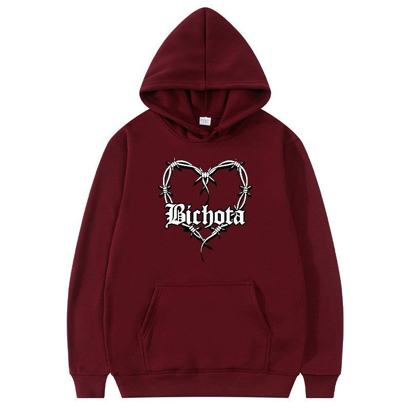 Women's hoodie with unique heart design and embroidered lettering Lisslune