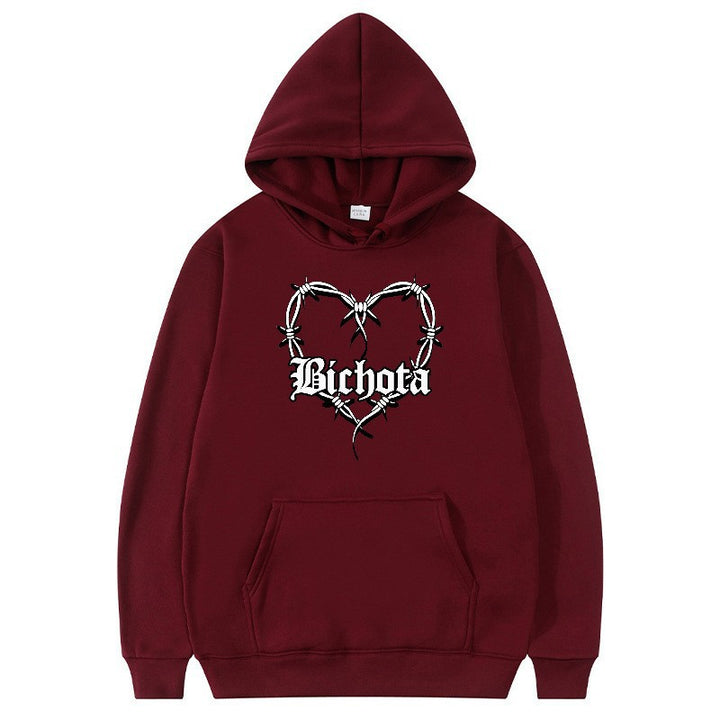 Women's hoodie with unique heart design and embroidered lettering Lisslune