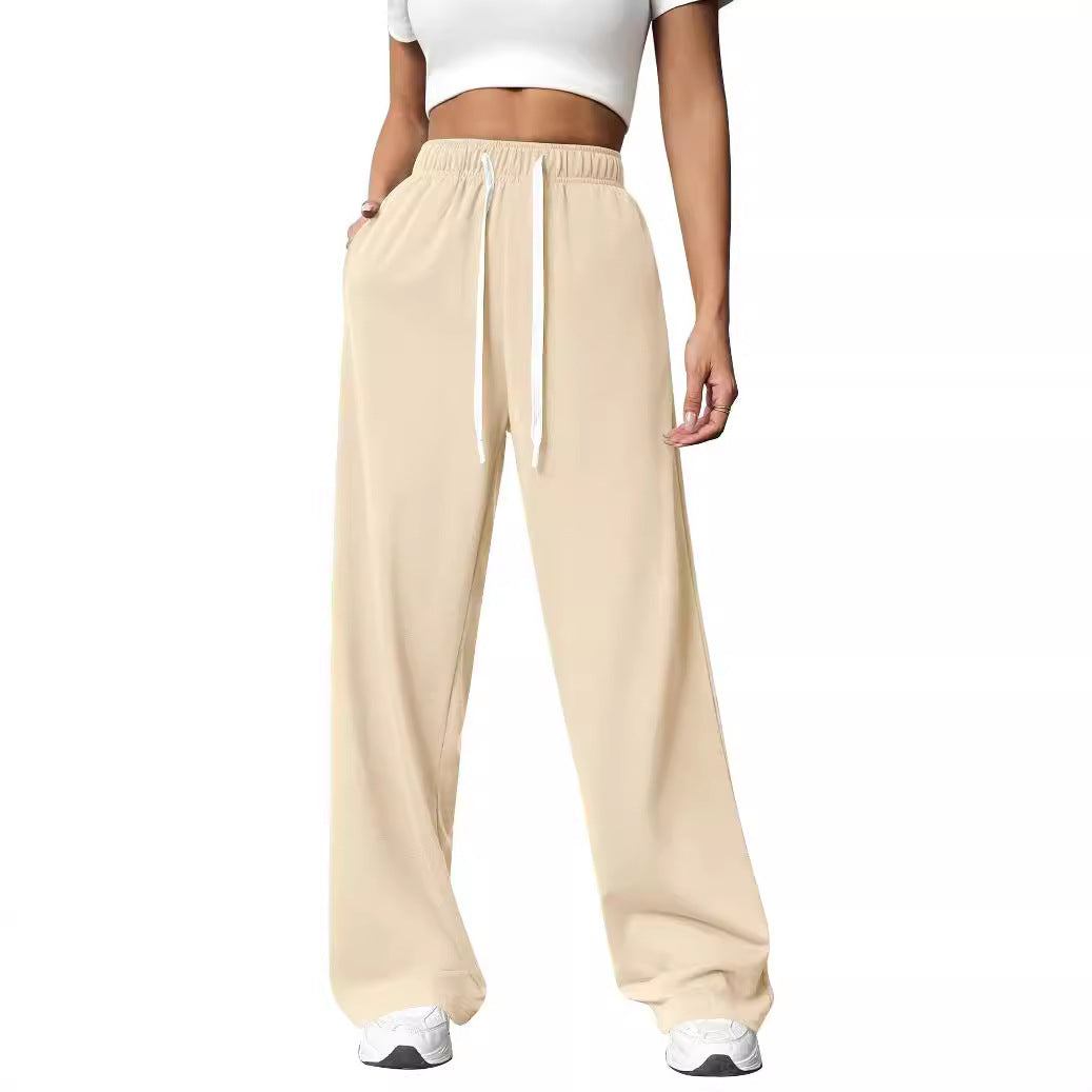 Women Comfortable Loose-Fitting Leisure Pants with Elastic Waist Lisslune