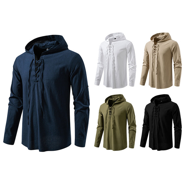 Men's casual hoodie shirt with modern lace design Lisslune