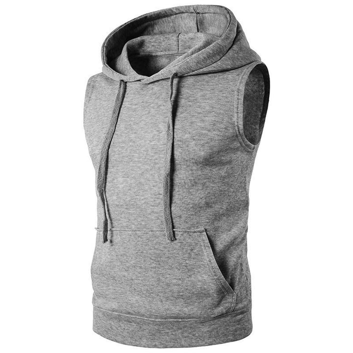 Men's sleeveless hoodie with spacious kangaroo pocket and breathable materials Lisslune