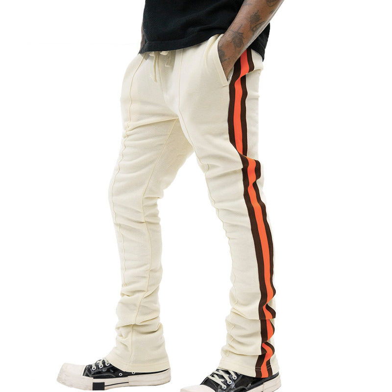 Men's Fashion Jogging Pants with High Waist and Contrast Stripes Lisslune