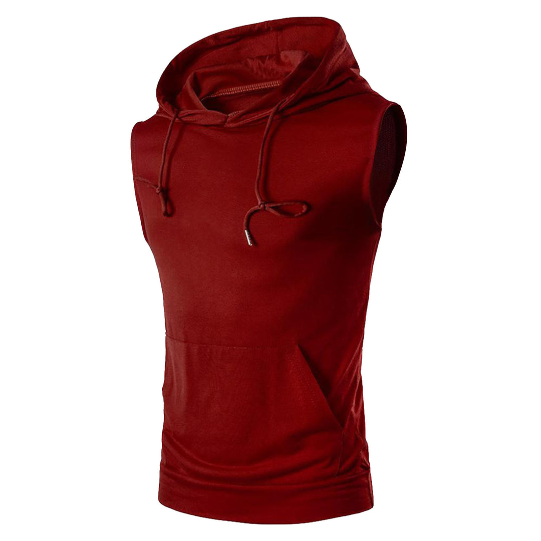 Men's sleeveless hoodie with spacious kangaroo pocket and breathable materials Lisslune