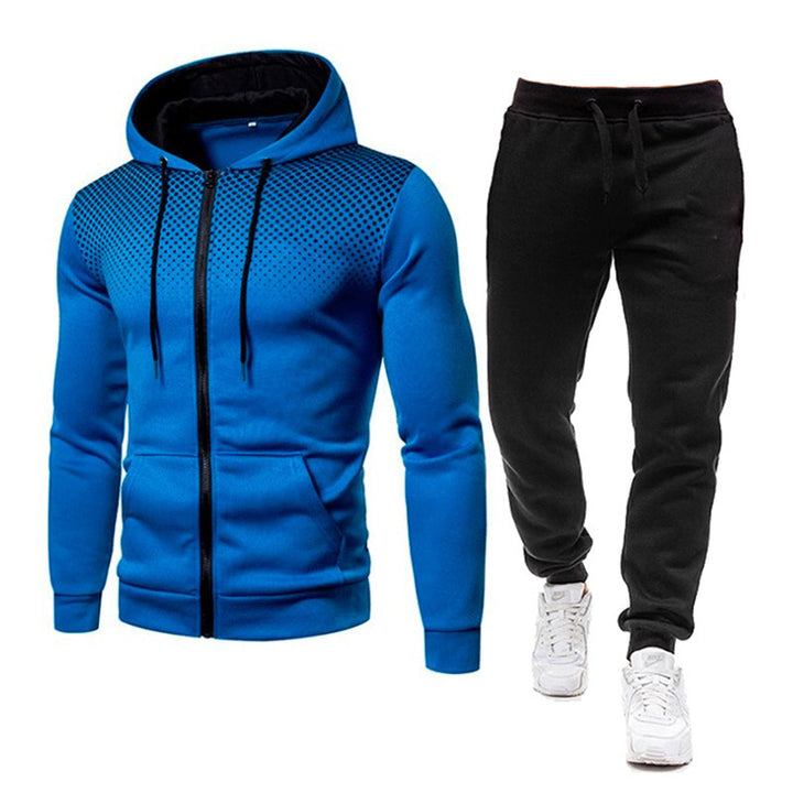 Men's Sporty Hooded Sweatshirt Jacket with Innovative Design and Comfortable Jogging Pants Lisslune