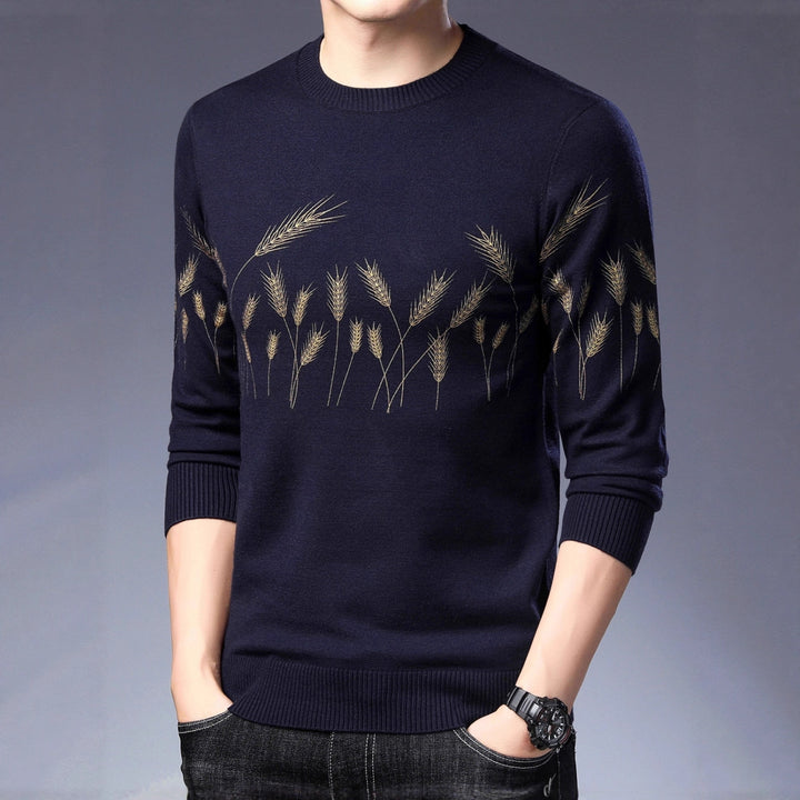 Men's knit sweater with elegant grain motif Lisslune