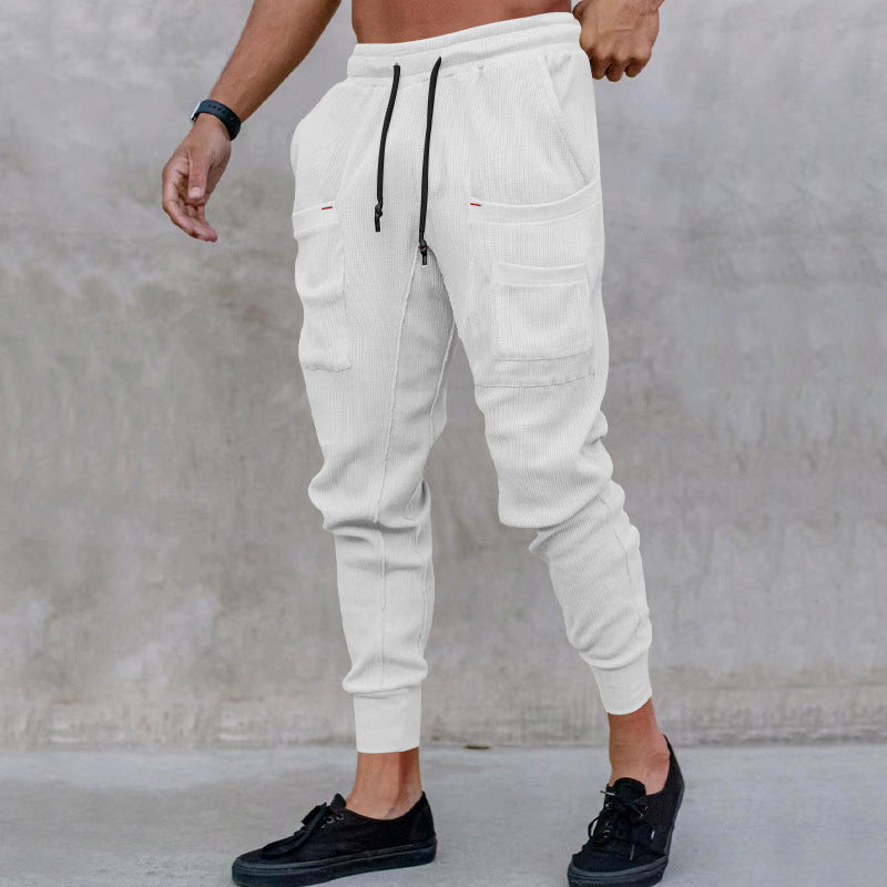 Men's Comfortable Cargo Pants made of breathable ribbed material with practical pockets Lisslune