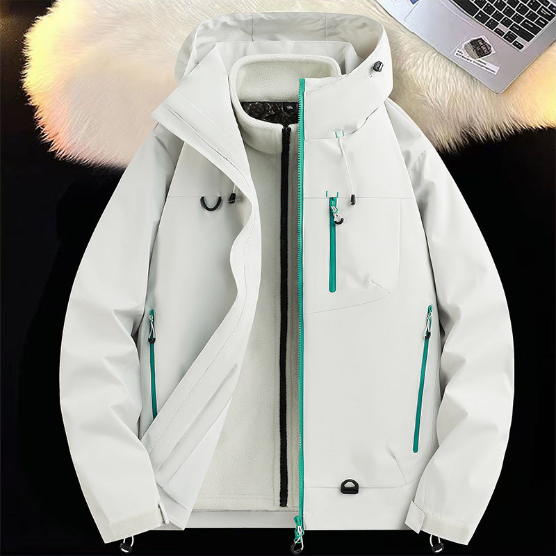 Men's Weatherproof Multi-Functional Jacket with Detachable Hood Lisslune