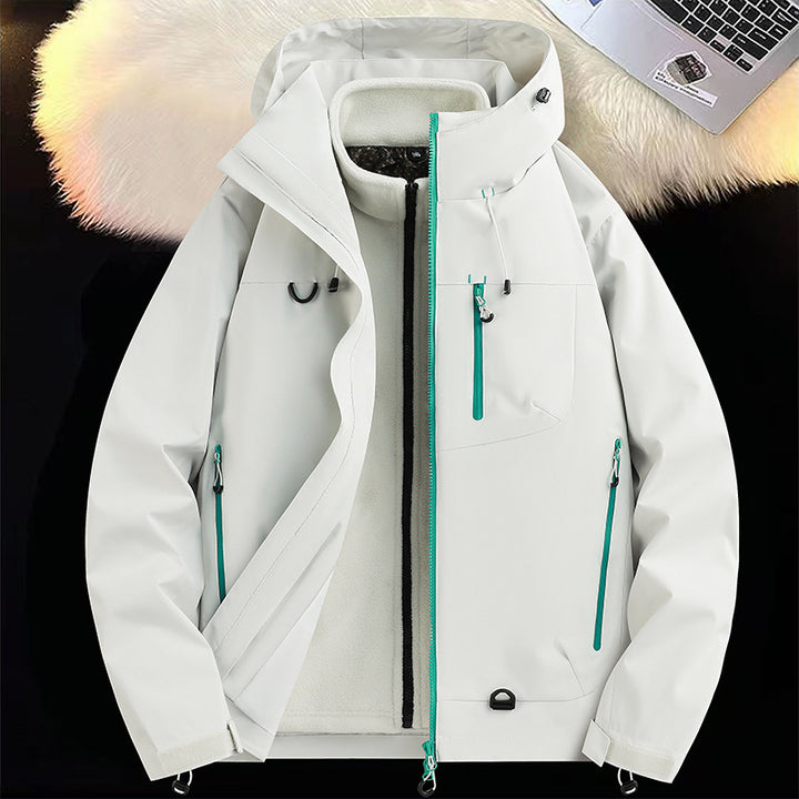 Men's Weatherproof Multi-Functional Jacket with Detachable Hood Lisslune