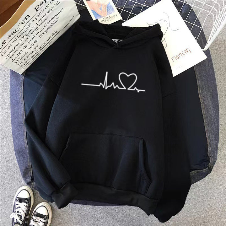 women's hoodie with heartbeat design Lisslune