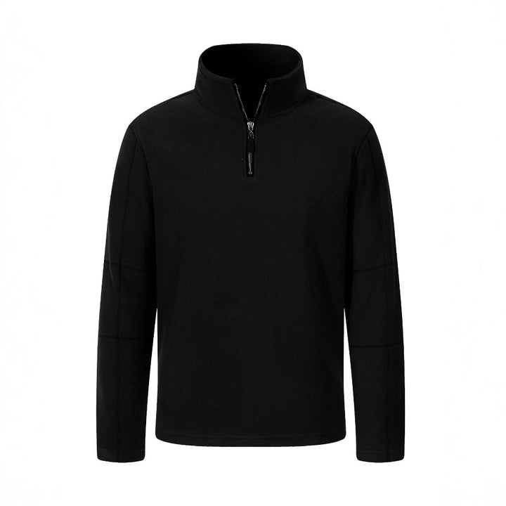 Men's fleece pullover with stand-up collar and half zipper Lisslune