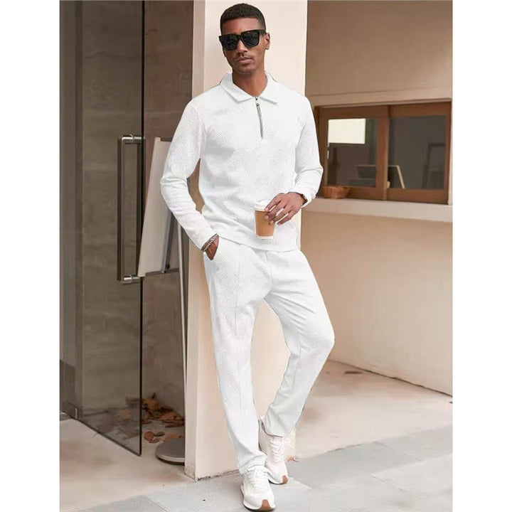 Men's casual leisure sweat set with textured fabric Lisslune