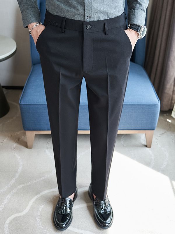 Men's elegant suit trousers with a slim fit and fine stripe pattern Lisslune