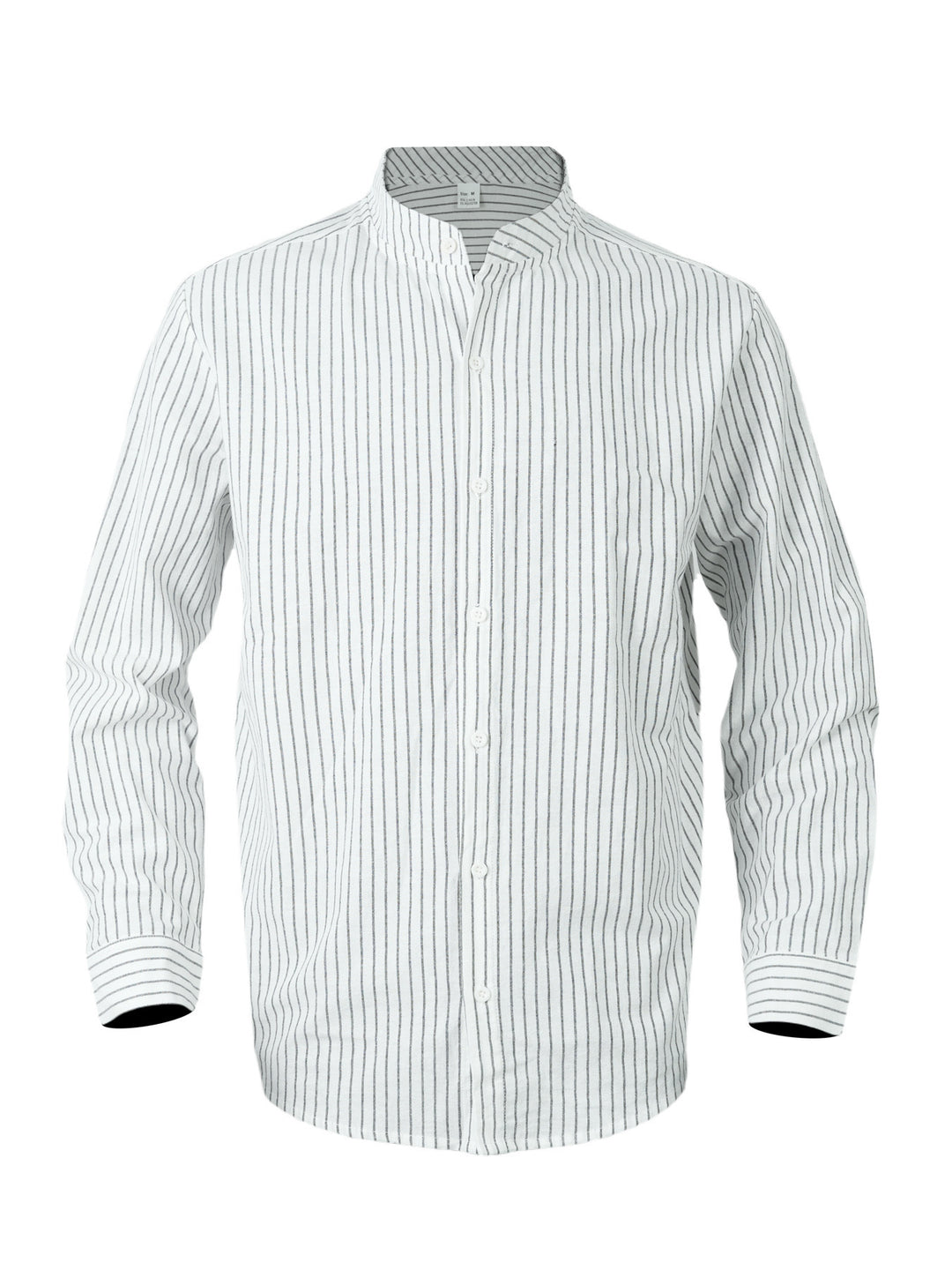 Men's modern shirt with narrow stripes and stand-up collar Lisslune
