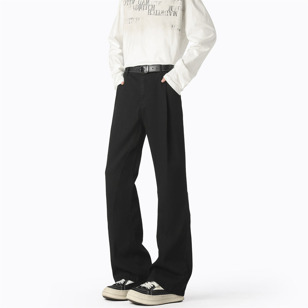 Men's Casual Wide-Leg Pants with Elastic Waistband and Practical Pockets Lisslune